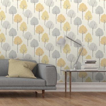 Eula Heavyweight Wallpaper Mustard by Fine Decor FD41578