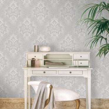 Royal House Room | Fabric Damask Silver | A10904