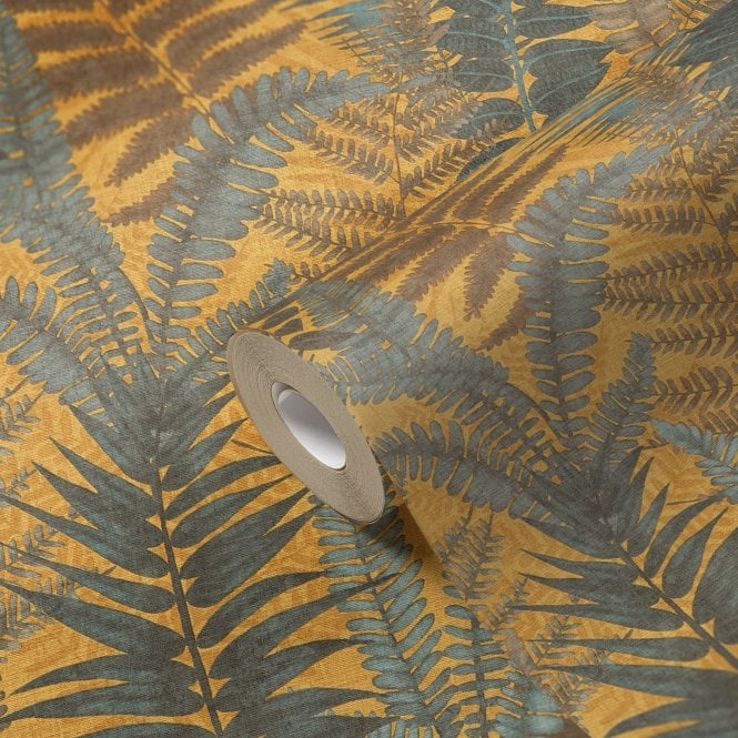 Famous Garden Tropical Fern Yellow Wallpaper by AS Creation 39347-2