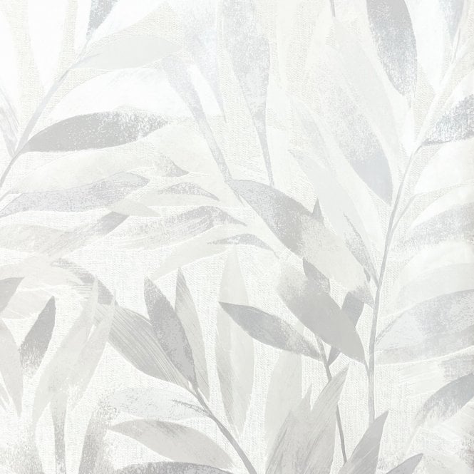 Fiji Leaf Motif Wallpaper Grey by The Design Library 311617