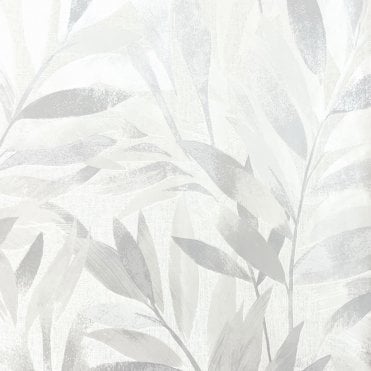 Rasch Pattern | Fiji Leaf Motif Wallpaper Grey 311617 | Elegant Homes The Design Library