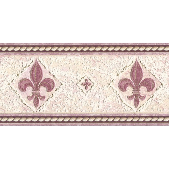 Fleur De Lys Pink Blown Vinyl Border by Country Decor 4206B