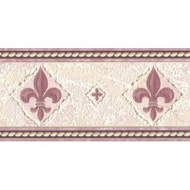 Fleur De Lys Pink Blown Vinyl Border by Country Decor 4206B