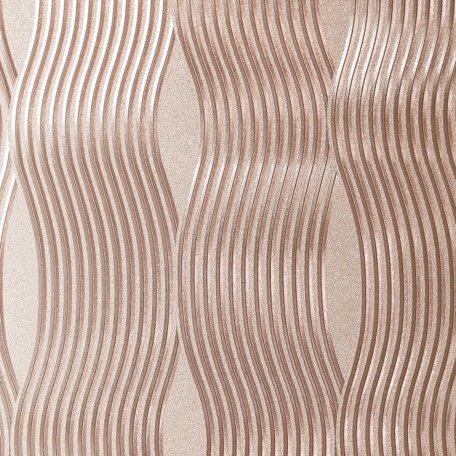 Foil Wave Wallpaper Rose Gold by Arthouse 294500