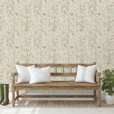 Free Flower Watercolour Wallpaper Neutral by Grandeco Life A74501