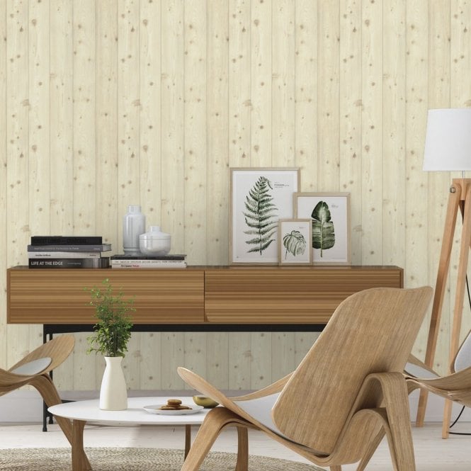 Fresh Pine Boards Washable Wallpaper by Rasch 664522