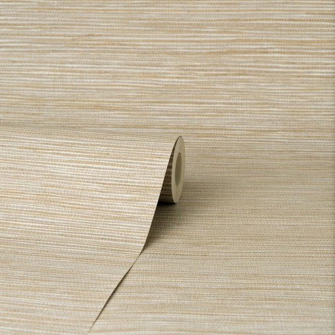 Fusion Grasscloth Plain Texture Wallpaper Natural by Crown M1766