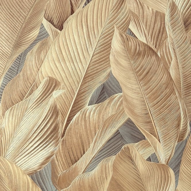 Gianni Palm Leaf Natural Wallpaper by Vymura M95687