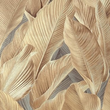 Gianni Palm Leaf Natural Wallpaper by Vymura M95687