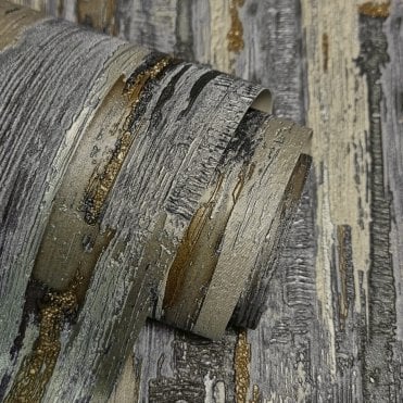 Gianni Textured Plain Lustre Bark Charcoal Taupe Wallpaper by Vymura M95699