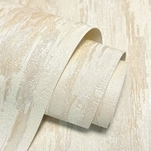 Vymura Wallcoverings Gianni Textured Plain Lustre Bark Cream Wallpaper by Vymura M95697