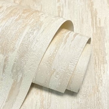 Gianni Textured Plain Lustre Bark Cream Wallpaper by Vymura M95697