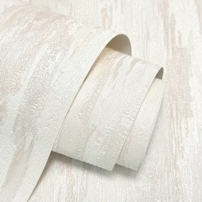Vymura Wallcoverings Gianni Textured Plain Lustre Bark Warm Ivory Wallpaper by Vymura M95696