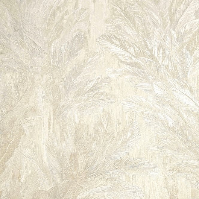 Gianni Trailing Feather Cream Wallpaper by Vymura M95695