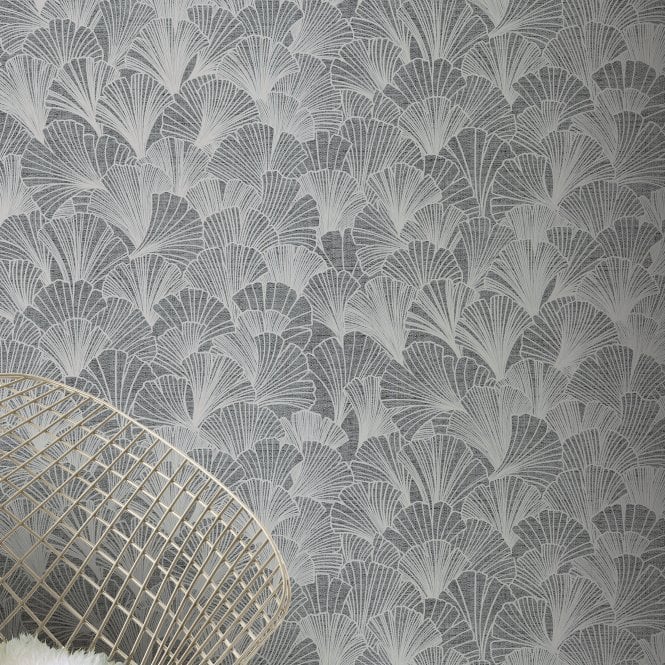 Ginkgo Grey / Silver Wallpaper by Arthouse 892905
