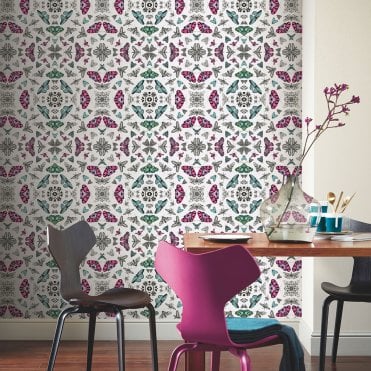 Glitter Bug White Multi Wallpaper by Arthouse 692308