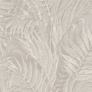Grace Tropical Palm Leaf Grey / Mink Wallpaper by design id GR322103