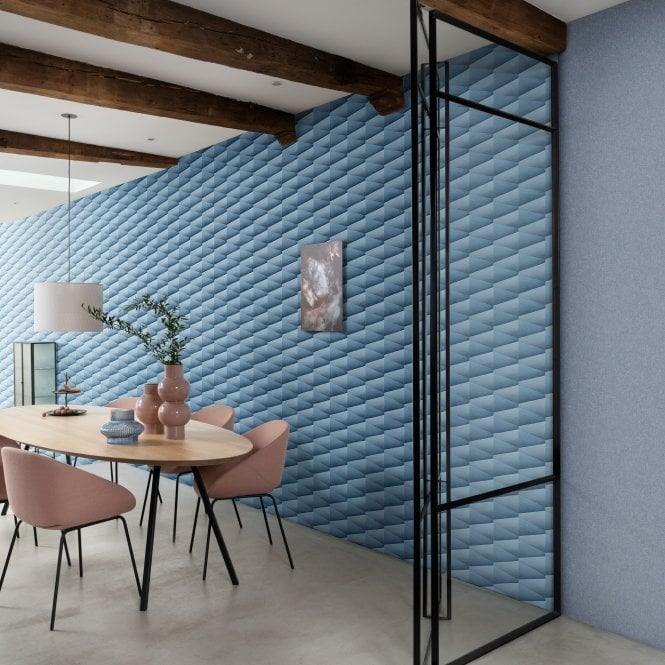Graphic 3D Blue / Silver Wallpaper from Rasch 554656