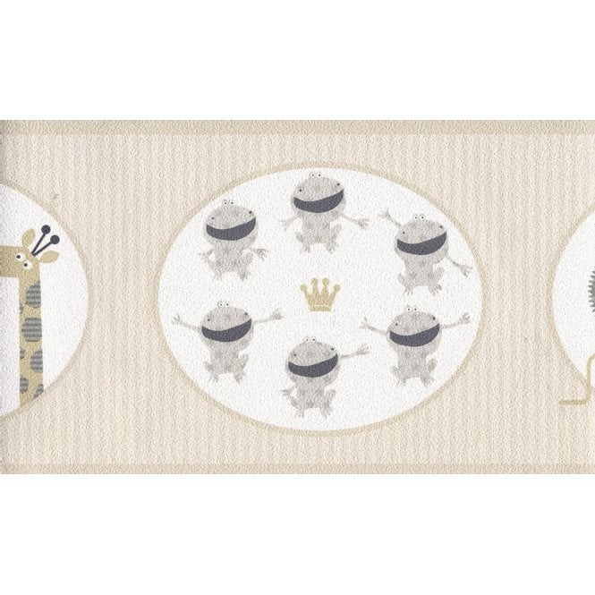 Happy Kids Beige Zoo Border by P+S International 05684-10
