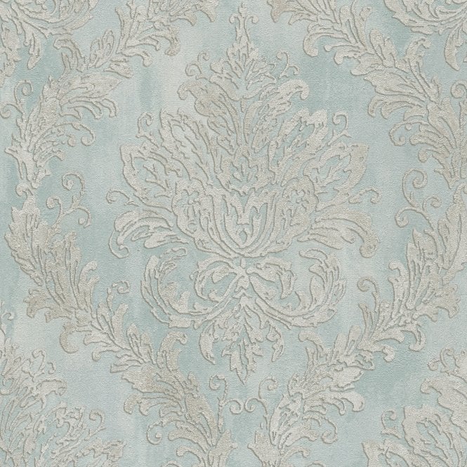 History of Art Damask Blue / Silver Wallpaper by AS Creation 79049-3
