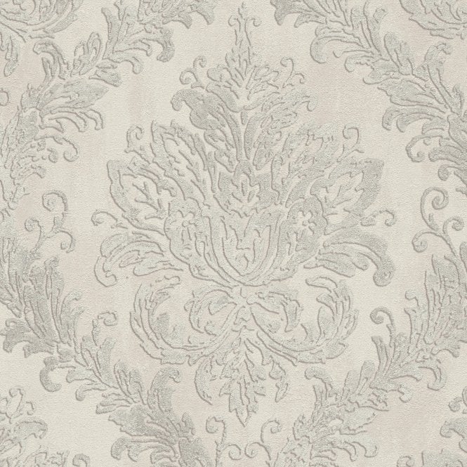 History of Art Damask White / Silver Wallpaper by AS Creation 79049-4