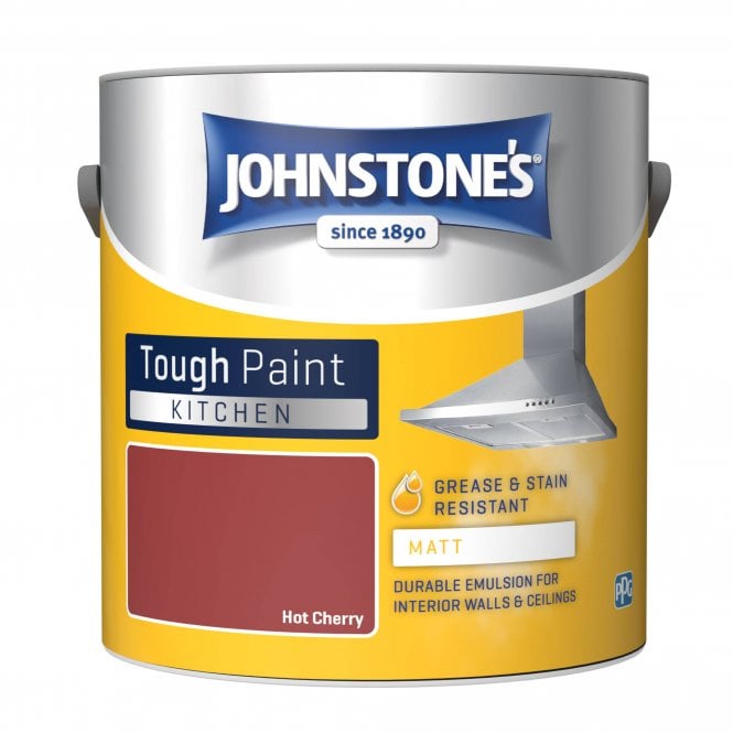 Hot Cherry Matt Emulsion - Johnstones Kitchen Matt Wall and Ceiling Paint