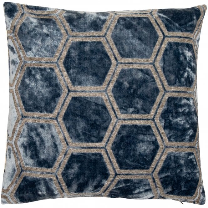 Ivor Blue Honeycomb 43cm Square Cushion from Malini