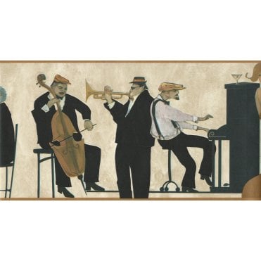 Imperial Scan | Jazz Band Gold Wallpaper Border By Imperial B63506