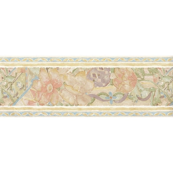 Jemima Abstract Floral Pastels 10 Metre Border Border by John Wilman 524342