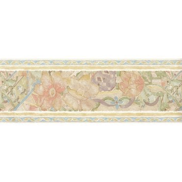 Jemima Abstract Floral Pastels 10 Metre Border Border by John Wilman 524342