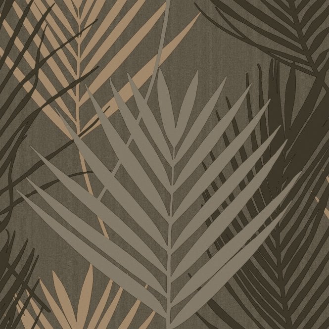 Juliette Palm Leaf Warm Mocha Wallpaper by Sartoria 7884