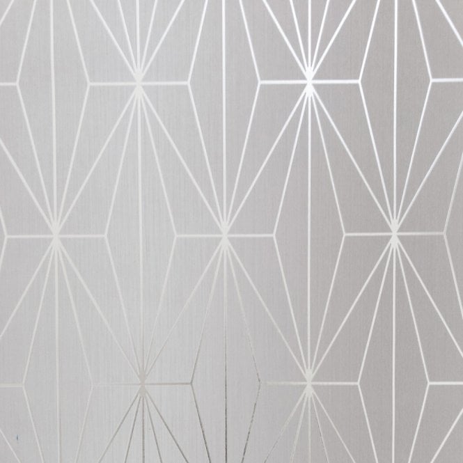 Kayla Dove & Silver Heavyweight Embossed Vinyl Wallpaper by Muriva Couture 703010