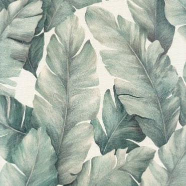 Kew Tropical Leaf Green Wallpaper by Sartoria 7713