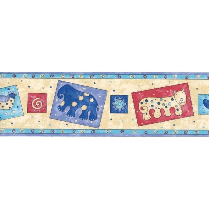 Kiddywinks Aqua / Cream Border by Wilson Wilcox 1400/37