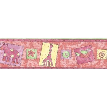 Kiddywinks Pink / Lime Border by Wilson Wilcox 1400/11