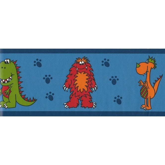 Kids Monsters Navy / Multi Wallpaper Border