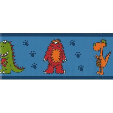 Kids Monsters Navy / Multi Wallpaper Border