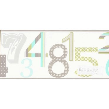 Kids Party Self Adhesive 123 Green / Blue Border by AS Creation 8956-22