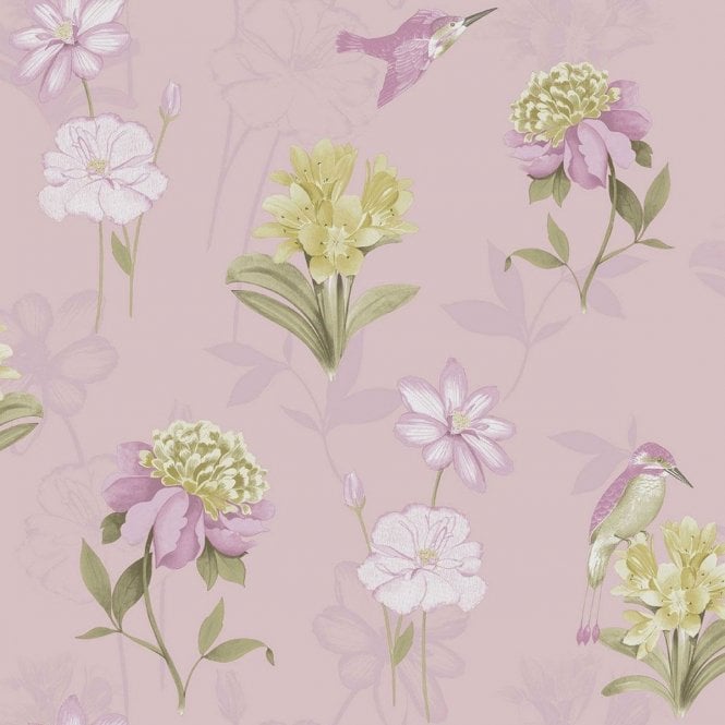 Kingfisher Dusky Pink Wallpaper from K2 Living by Holden 11560