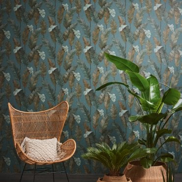 AS Creation Room | Banana Palm Leaf Petrol / Green Wallpaper 39218-3| Lea Bali Metropolitan Stories 3 / Travel Styles