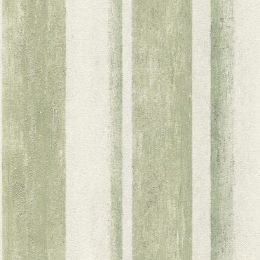 Linares Chalk Stripes Green Wallpaper from Rasch 617771