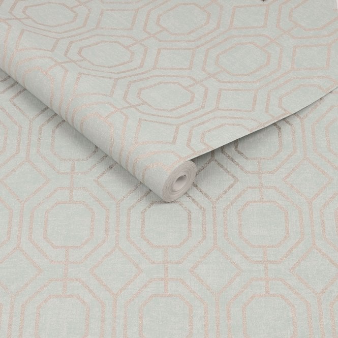 Luxe Geo Duck Egg Wallpaper by Superfresco Easy 115934