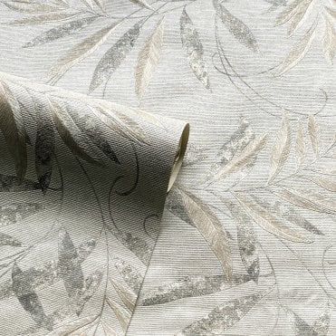 Arthouse Roll | Luxury Leaf Soft Silver Wallpaper 299302 | Esselle