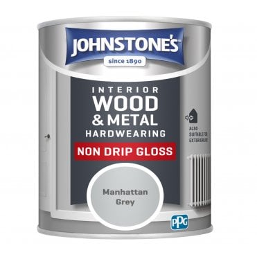 Manhattan Grey Non Drip Gloss - Johnstones Hardwearing Interior Wood & Metal Paint