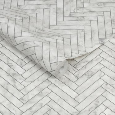 Marble Chevron - White Wallpaper by Graham & Brown 112644