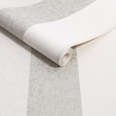 Meadow Stripe Neutrals / Gold Blown Vinyl Wallpaper by Superfresco 128975