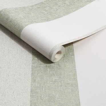 Meadow Stripe Sage / Gold Blown Vinyl Wallpaper by Superfresco 128981
