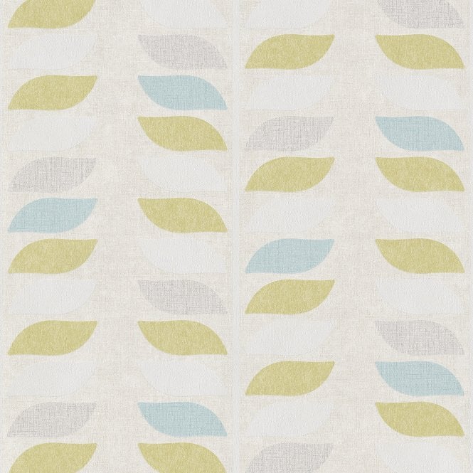 Meron Leaf Trail Green Wallpaper by Grandeco Life IW2203