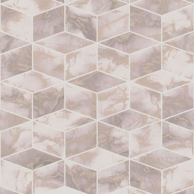 Metropolitan Stories Alena Marble Cube Blush Wallpaper by AS Creation 37863-2