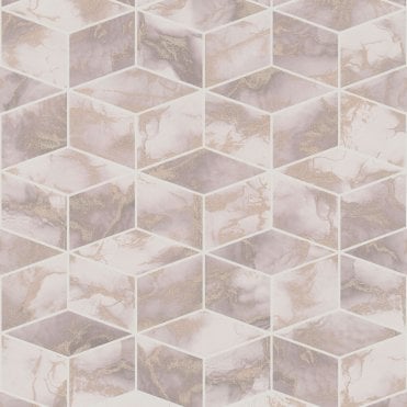 Metropolitan Stories Alena Marble Cube Blush Wallpaper by AS Creation 37863-2